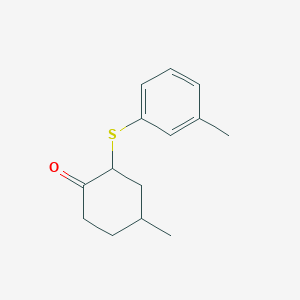 4-Methyl-2-[(3-methylphenyl)sulfanyl]cyclohexan-1-one