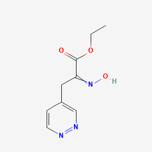 Ethyl (2E)-2-hydroxyimino-3-pyridazin-4-YL-propanoate