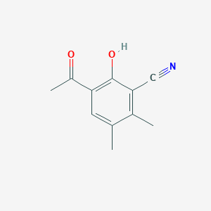 B14375660 3-Acetyl-2-hydroxy-5,6-dimethylbenzonitrile CAS No. 89638-56-2