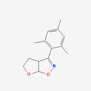 molecular formula C14H17NO2 B14375837 3-(2,4,6-Trimethylphenyl)-3a,4,5,6a-tetrahydrofuro[3,2-d][1,2]oxazole CAS No. 90328-92-0