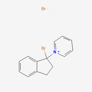 molecular formula C14H13Br2N B14375876 1-(1-Bromo-2,3-dihydro-1H-inden-1-yl)pyridin-1-ium bromide CAS No. 90693-20-2