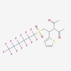 3-[1-(Thiophen-2-yl)-2-(1,1,2,2,3,3,4,4,5,5,6,6,6-tridecafluorohexane-1-sulfonyl)ethyl]pentane-2,4-dione