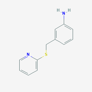 molecular formula C12H12N2S B1437597 3-[(吡啶-2-基硫基)甲基]苯胺 CAS No. 1019522-88-3