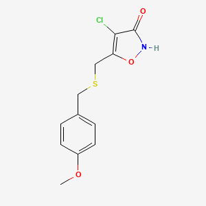 4-Chloro-5-({[(4-methoxyphenyl)methyl]sulfanyl}methyl)-1,2-oxazol-3(2H)-one