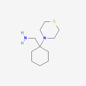 molecular formula C11H22N2S B1437607 [1-(Thiomorpholin-4-yl)cyclohexyl]methanamine CAS No. 1042802-79-8