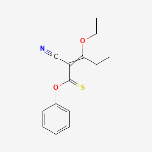 O-Phenyl 2-cyano-3-ethoxypent-2-enethioate