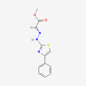 molecular formula C12H11N3O2S B14376331 Methyl [2-(4-phenyl-1,3-thiazol-2-yl)hydrazinylidene]acetate CAS No. 88281-83-8