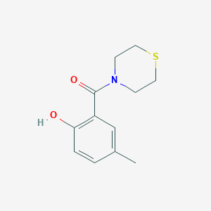molecular formula C12H15NO2S B1437636 4-Methyl-2-(thiomorpholine-4-carbonyl)phenol CAS No. 1042634-26-3