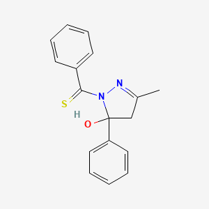 (5-Hydroxy-3-methyl-5-phenyl-4,5-dihydro-1H-pyrazol-1-yl)(phenyl)methanethione