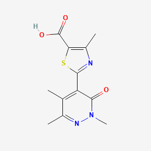 molecular formula C12H13N3O3S B1437666 4-甲基-2-(2,5,6-三甲基-3-氧代-2,3-二氢哒嗪-4-基)-1,3-噻唑-5-羧酸 CAS No. 1000931-44-1
