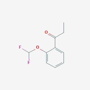 molecular formula C10H10F2O2 B1437677 1-[2-(Difluoromethoxy)phenyl]propan-1-one CAS No. 929341-33-3