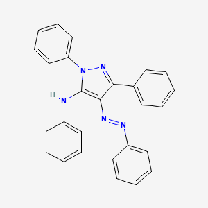 (3Z)-N-(4-Methylphenyl)-2,5-diphenyl-4-(2-phenylhydrazinylidene)-2,4-dihydro-3H-pyrazol-3-imine