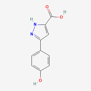 molecular formula C10H8N2O3 B1437698 3-(4-羟基苯基)-1H-吡唑-5-羧酸 CAS No. 1093649-88-7