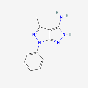 molecular formula C11H11N5 B1437699 4-Methyl-6-phenyl-1,6-dihydropyrazolo[3,4-c]pyrazol-3-amine CAS No. 56984-55-5