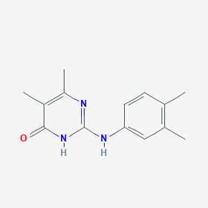 molecular formula C14H17N3O B1437702 2-[(3,4-二甲苯基)氨基]-5,6-二甲基嘧啶-4(3H)-酮 CAS No. 1306739-90-1