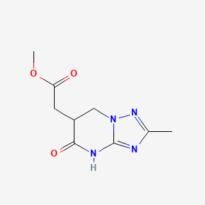 molecular formula C9H12N4O3 B1437712 甲基(2-甲基-5-氧代-4,5,6,7-四氢[1,2,4]三唑并[1,5-a]嘧啶-6-基)乙酸酯 CAS No. 1030517-93-1