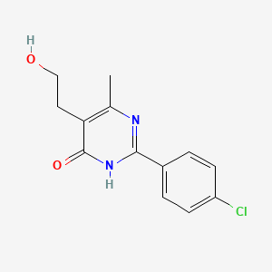 molecular formula C13H13ClN2O2 B1437714 2-(4-氯苯基)-5-(2-羟乙基)-6-甲基嘧啶-4(3H)-酮 CAS No. 82019-55-4