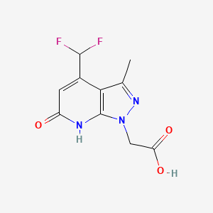 molecular formula C10H9F2N3O3 B1437719 [4-(二氟甲基)-3-甲基-6-氧代-6,7-二氢-1H-吡唑并[3,4-b]吡啶-1-基]乙酸 CAS No. 1018150-76-9