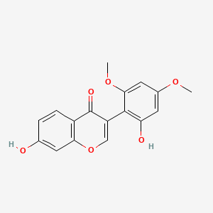 molecular formula C17H14O6 B14377320 7-Hydroxy-3-(2-hydroxy-4,6-dimethoxyphenyl)-4H-1-benzopyran-4-one CAS No. 89966-05-2