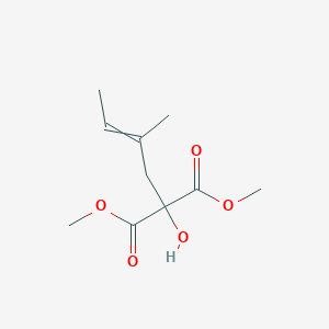 molecular formula C10H16O5 B14377356 Dimethyl hydroxy(2-methylbut-2-en-1-yl)propanedioate CAS No. 90161-02-7