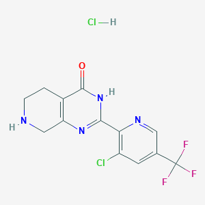 B1437747 2-[3-chloro-5-(trifluoromethyl)pyridin-2-yl]-3H,4H,5H,6H,7H,8H-pyrido[3,4-d]pyrimidin-4-one hydrochloride CAS No. 1823183-46-5