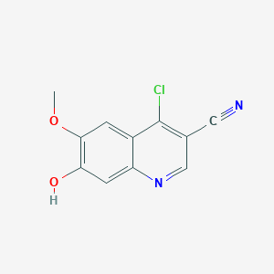 molecular formula C11H7ClN2O2 B1437755 4-氯-7-羟基-6-甲氧基喹啉-3-羧腈 CAS No. 263149-10-6