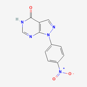 molecular formula C11H7N5O3 B1437763 1-(4-硝基苯基)-1H,4H,5H-吡唑并[3,4-d]嘧啶-4-酮 CAS No. 65973-99-1