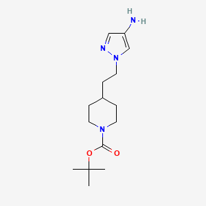 molecular formula C15H26N4O2 B1437785 1-(2-(1-Boc-哌啶-4-基)-乙基)-1H-吡唑-4-胺 CAS No. 1029413-43-1