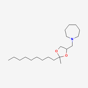 molecular formula C20H39NO2 B14378031 1-[(2-Methyl-2-nonyl-1,3-dioxolan-4-YL)methyl]azepane CAS No. 89857-78-3