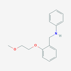 molecular formula C16H19NO2 B1437828 N-[2-(2-Methoxyethoxy)benzyl]aniline CAS No. 1040686-68-7