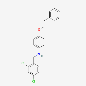 B1437834 N-(2,4-Dichlorobenzyl)-4-(phenethyloxy)aniline CAS No. 1040693-77-3