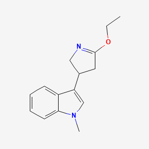 molecular formula C15H18N2O B14378340 3-(5-Ethoxy-3,4-dihydro-2H-pyrrol-3-yl)-1-methyl-1H-indole CAS No. 88234-61-1