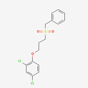 molecular formula C16H16Cl2O3S B14378397 2,4-Dichloro-1-[3-(phenylmethanesulfonyl)propoxy]benzene CAS No. 90183-83-8