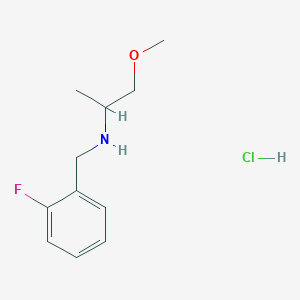 molecular formula C11H17ClFNO B1437854 (2-氟苄基)-(2-甲氧基-1-甲基乙基)-胺盐酸盐 CAS No. 1185294-62-5
