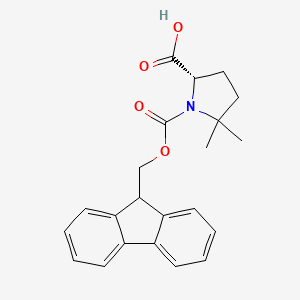 molecular formula C22H23NO4 B1437857 (S)-Fmoc-5,5-dimethyl-pyrrolidine-2-carboxylic acid CAS No. 1310680-23-9