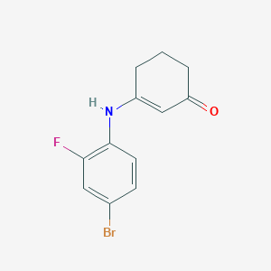 molecular formula C12H11BrFNO B1437865 3-[(4-Bromo-2-fluorophenyl)amino]cyclohex-2-en-1-one CAS No. 1217862-60-6