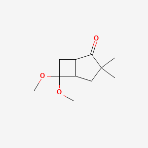 molecular formula C11H18O3 B14378664 6,6-Dimethoxy-3,3-dimethylbicyclo[3.2.0]heptan-2-one CAS No. 88525-25-1