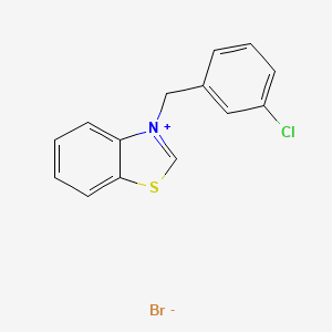 3-[(3-Chlorophenyl)methyl]-1,3-benzothiazol-3-ium bromide