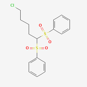 1,1'-[(5-Chloropentane-1,1-diyl)disulfonyl]dibenzene