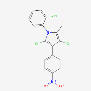 molecular formula C17H11Cl3N2O2 B14378741 2,4-Dichloro-1-(2-chlorophenyl)-5-methyl-3-(4-nitrophenyl)-1H-pyrrole CAS No. 88502-84-5