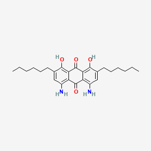 molecular formula C26H34N2O4 B14378746 4,5-Diamino-2,7-dihexyl-1,8-dihydroxyanthracene-9,10-dione CAS No. 88147-66-4