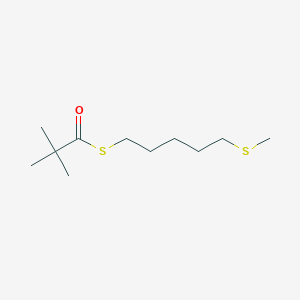 molecular formula C11H22OS2 B14378768 S-[5-(Methylsulfanyl)pentyl] 2,2-dimethylpropanethioate CAS No. 88525-40-0