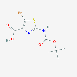 molecular formula C9H11BrN2O4S B1437882 N-Boc-2-氨基-5-溴噻唑-4-羧酸 CAS No. 914347-09-4