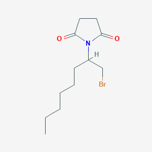 molecular formula C12H20BrNO2 B14378865 1-(1-Bromooctan-2-YL)pyrrolidine-2,5-dione CAS No. 89736-74-3