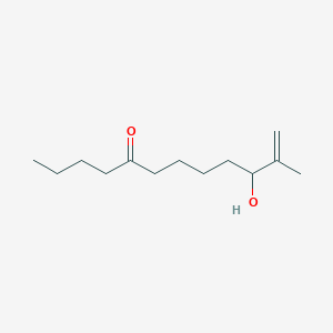 molecular formula C13H24O2 B14378877 10-Hydroxy-11-methyldodec-11-EN-5-one CAS No. 89523-73-9