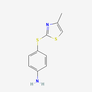 molecular formula C10H10N2S2 B1437899 4-[(4-甲基-1,3-噻唑-2-基)硫基]苯胺 CAS No. 1019365-00-4