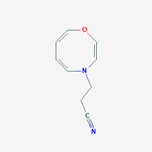 B14379002 3-(4H-1,4-Oxazocin-4-yl)propanenitrile CAS No. 89462-55-5