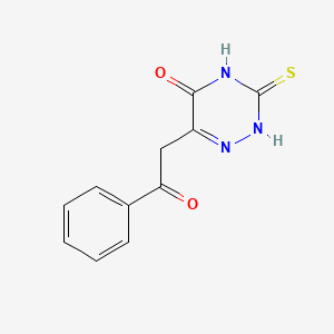 molecular formula C11H9N3O2S B14379021 6-(2-Oxo-2-phenylethyl)-3-sulfanylidene-3,4-dihydro-1,2,4-triazin-5(2H)-one CAS No. 89569-81-3