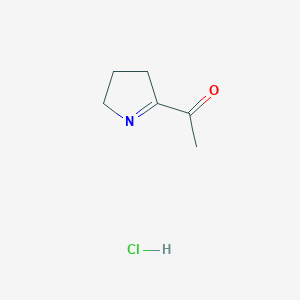 molecular formula C6H10ClNO B14379059 1-(3,4-dihydro-2H-pyrrol-5-yl)ethanone;hydrochloride CAS No. 90145-78-1