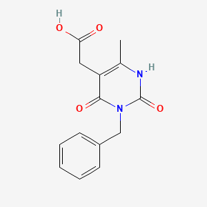 molecular formula C14H14N2O4 B1437912 (3-Benzyl-6-methyl-2,4-dioxo-1,2,3,4-tetrahydropyrimidin-5-yl)acetic acid CAS No. 1071381-42-4